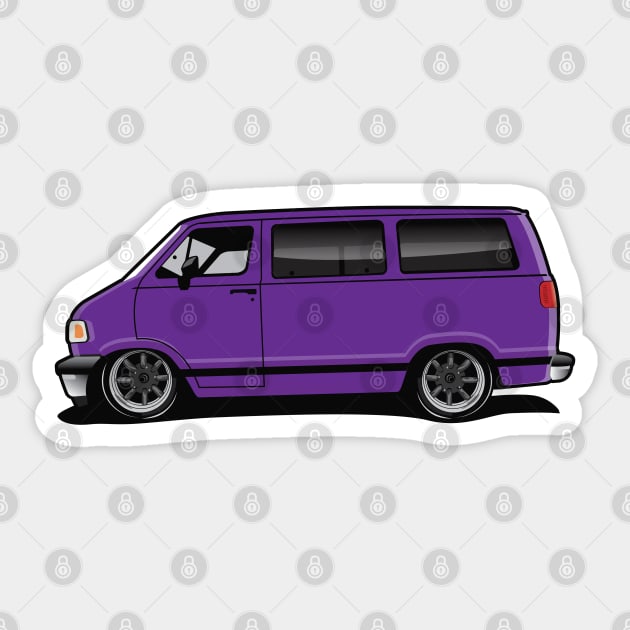 1994 Dodge Van Purple Sticker by RBDesigns